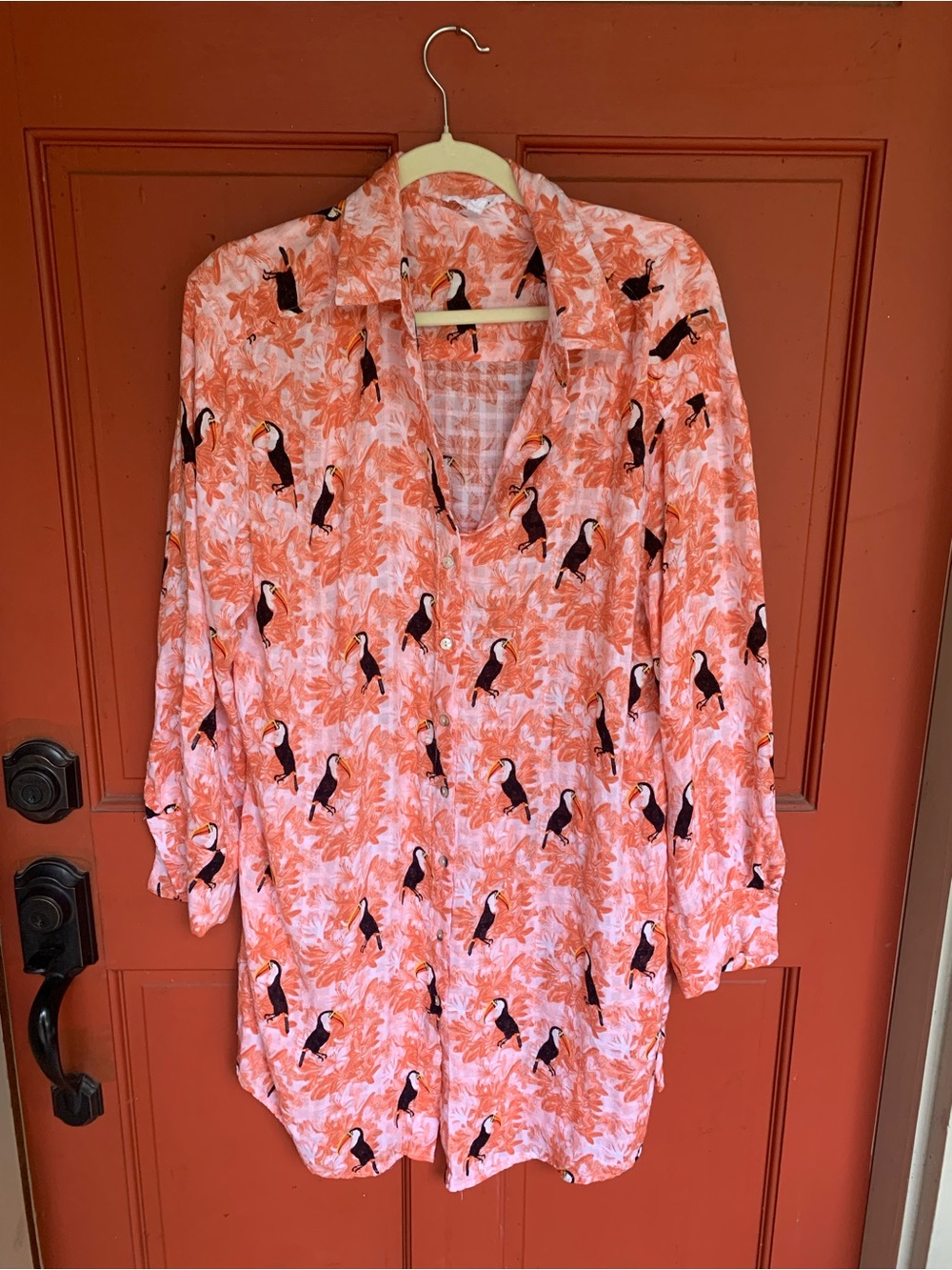 Jane and Delancey Tropical Toucan Print Long Sleeve Top - Picture 2 of 4